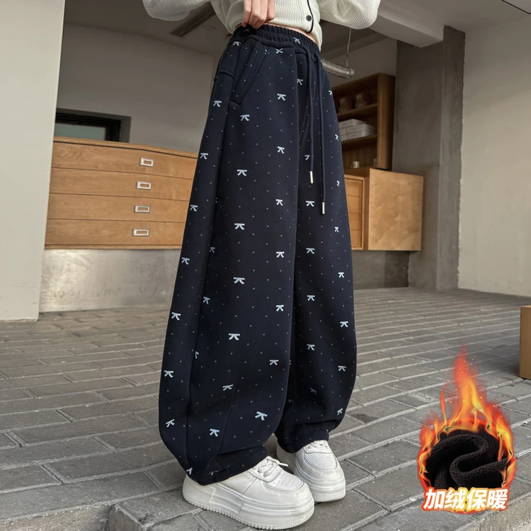 女童加绒25新款中大童韩版洋气百搭休闲女孩秋冬季儿童装儿童裤子