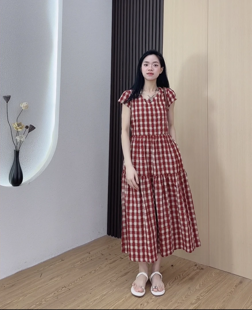 【小个子定制】法式复古格气质收腰显瘦长款连衣裙