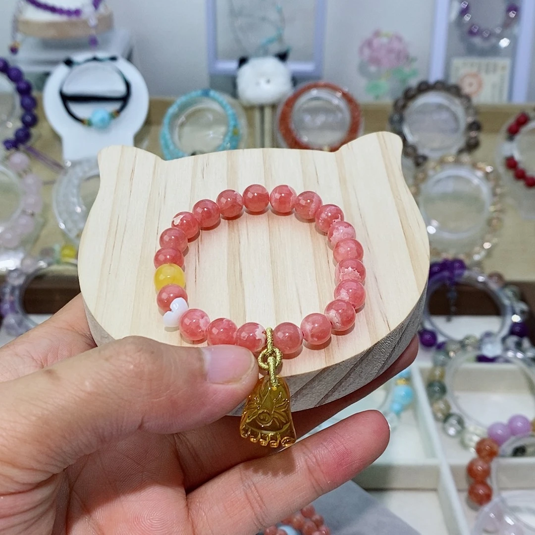 菱锰矿（红纹石）未镶嵌手串红纹石手串