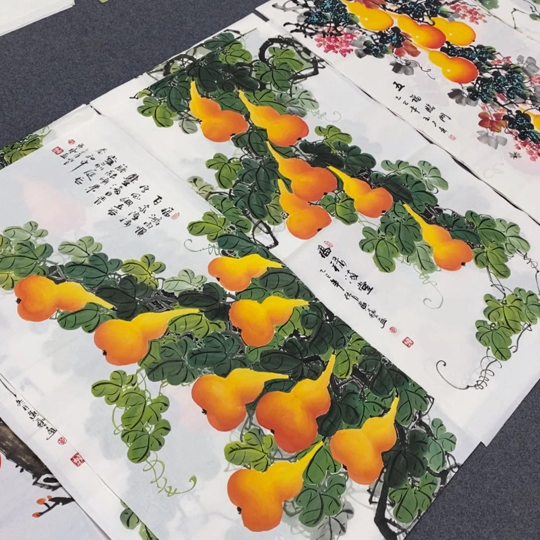 国画汪**海尺寸140✖️70四尺精品手绘葫芦