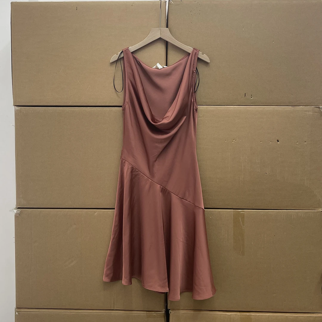 瑞典单！！柜货H家！女士连衣裙2025夏新款设计感优雅荡领连衣裙