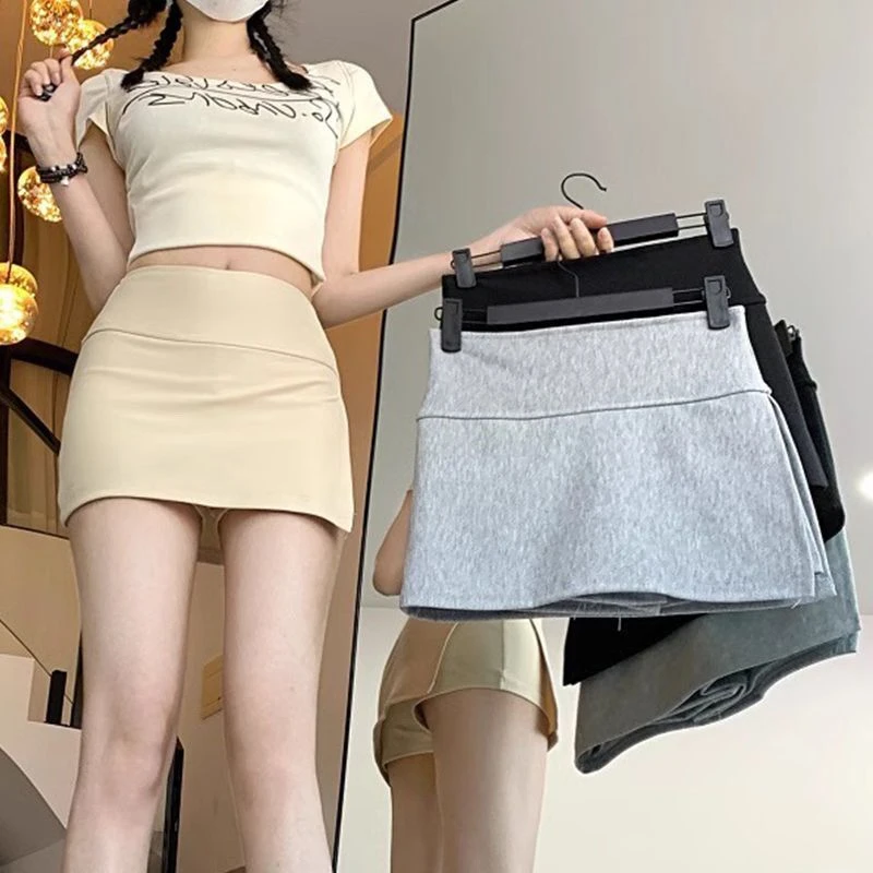 侧开叉瑜伽裙裤女夏季2025新款防走光显瘦包臀半身裙a字运动短裙