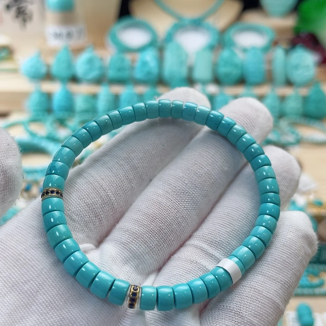 18K金镶嵌绿松石珠宝半成品