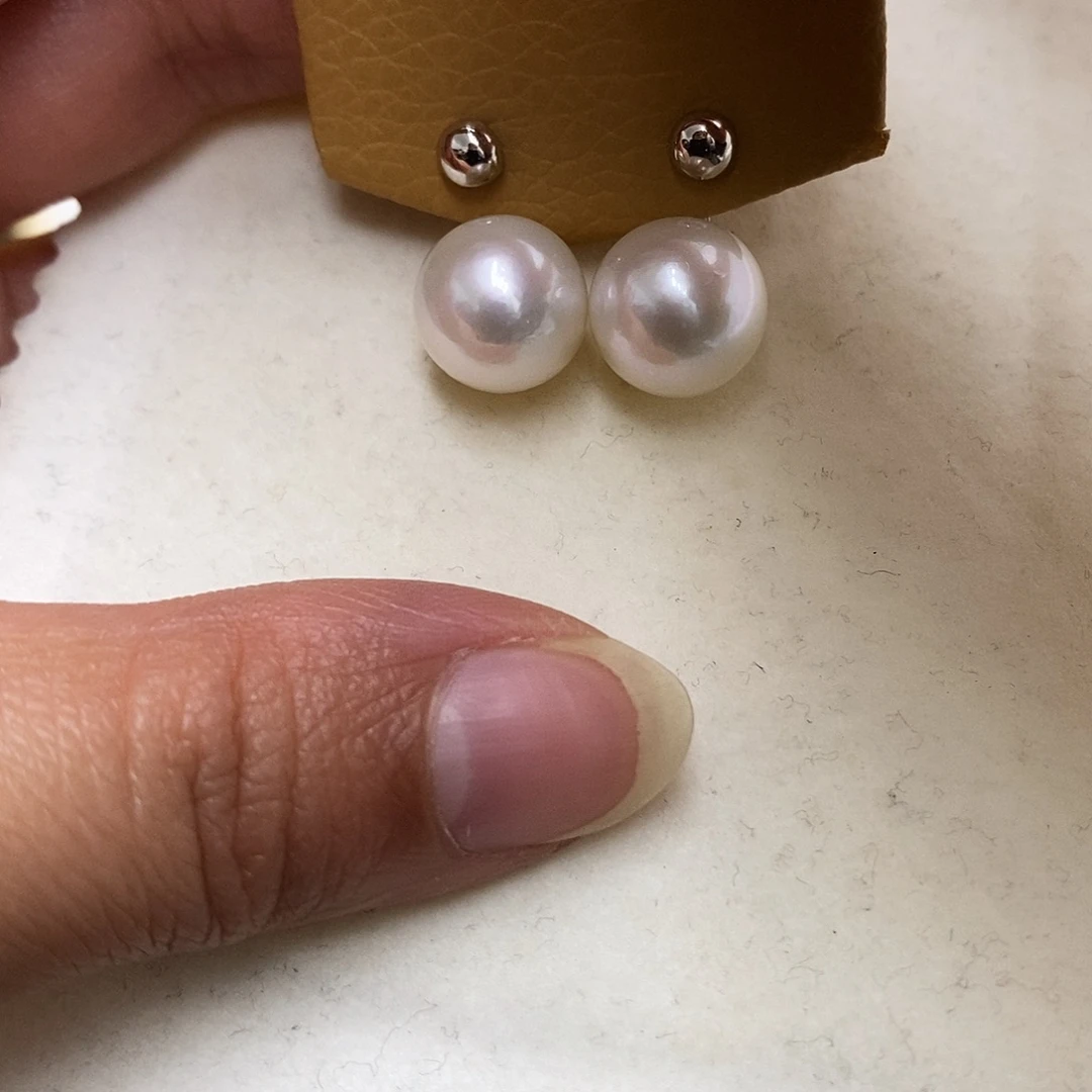 淡水珍珠耳饰银S925镶嵌