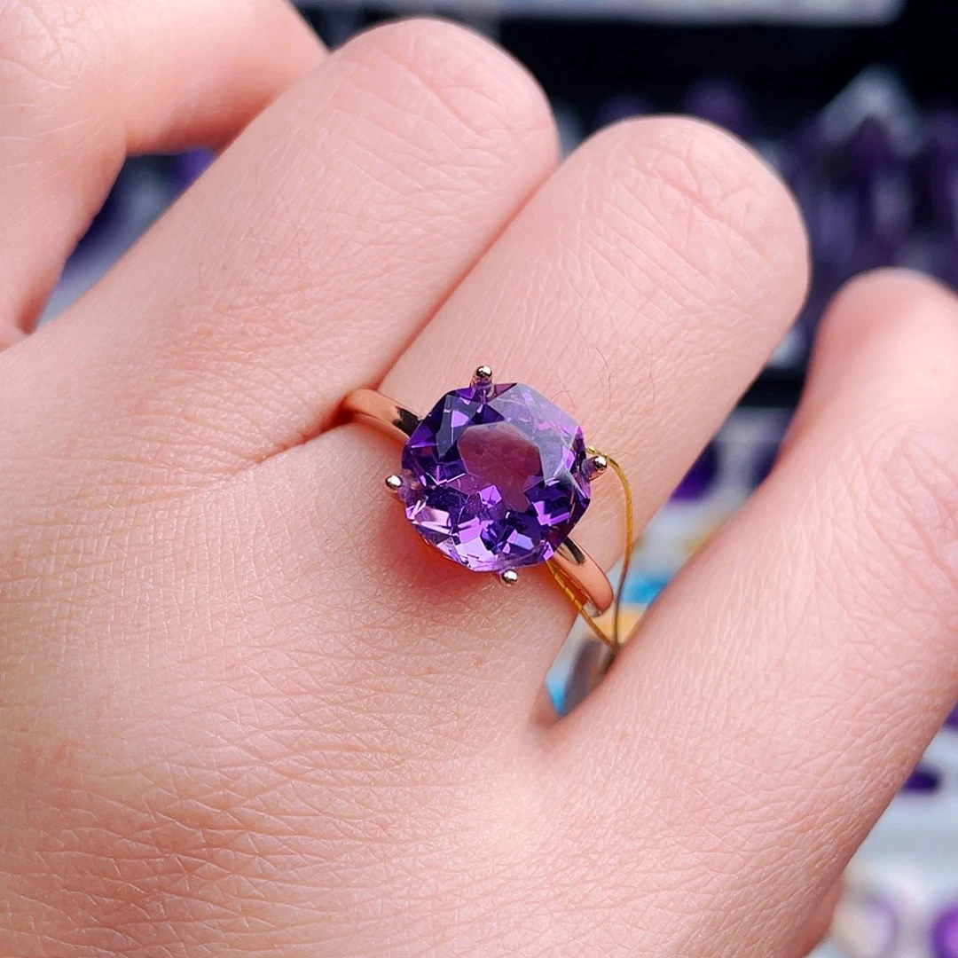 颈饰银S925镶嵌紫晶天然保真