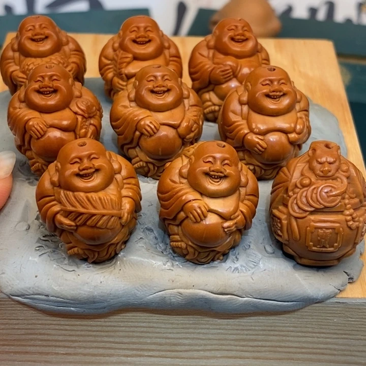 橄榄核手串/手链橄榄核雕瑞兽弥勒