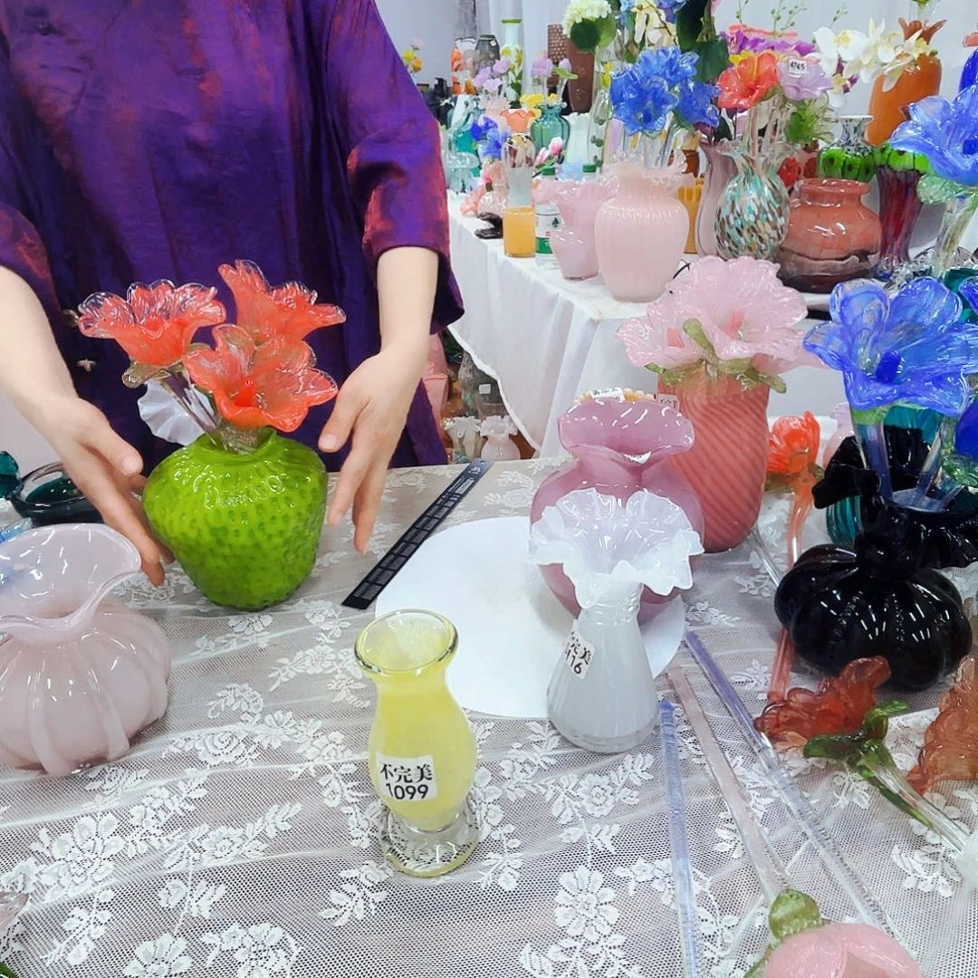 1099不完美琉璃花瓶摆件艺术品