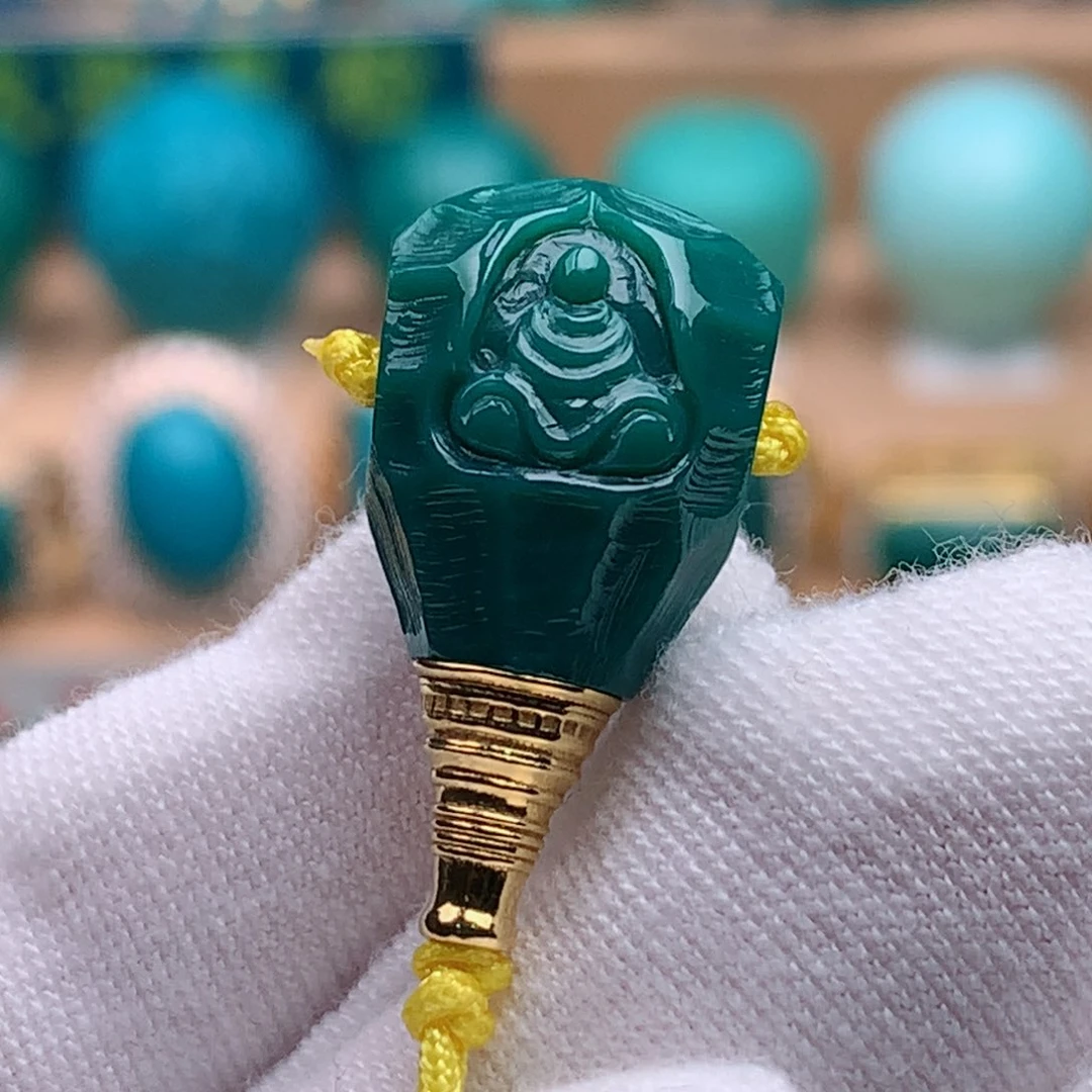 18K金镶嵌绿松石珠宝奇石