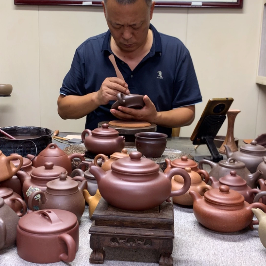 紫泥茶壶仿古260 C半手工制作