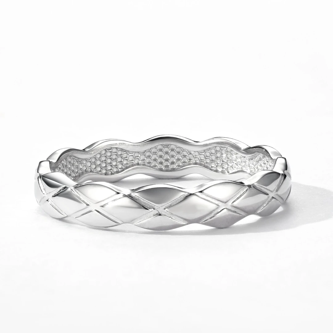 铂星Pt950菱格叉叉固口戒指精致时尚百搭气质轻奢铂金戒指女