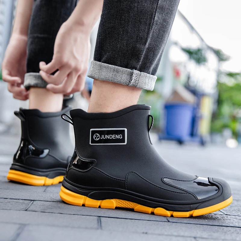 男士时尚中筒轻便耐磨防水鞋短筒2025新款雨鞋钓鱼鞋潮流机能潮鞋