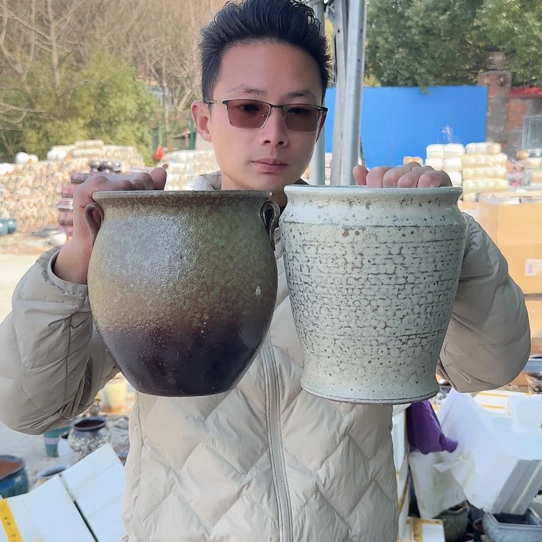 紫砂花盆瑕疵106两个两个