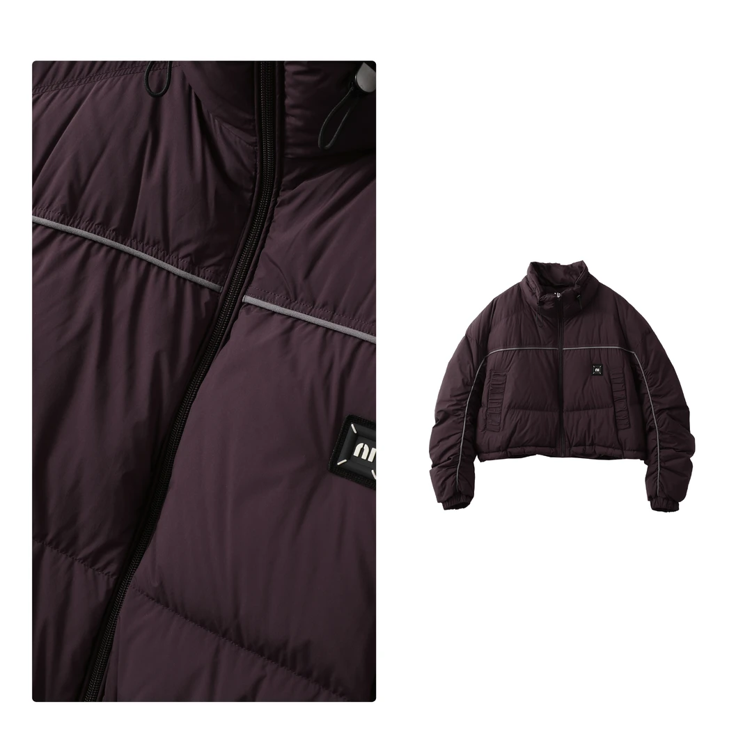 门店14&59！软糯温暖~90白鸭绒御寒立领防风短款羽绒服女M13412