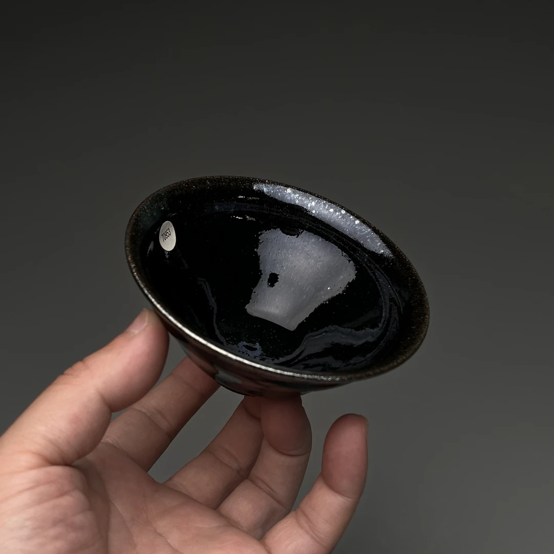 吴兴乾柴烧建盏主人杯手作陶瓷杯高端复古茶盏乌金鸡心斗70953