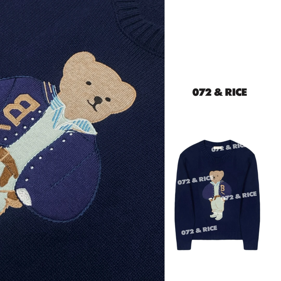 072 & RICE【波士熊】绵羊毛 秋季圆领长袖针织衫 31LE080 618FF