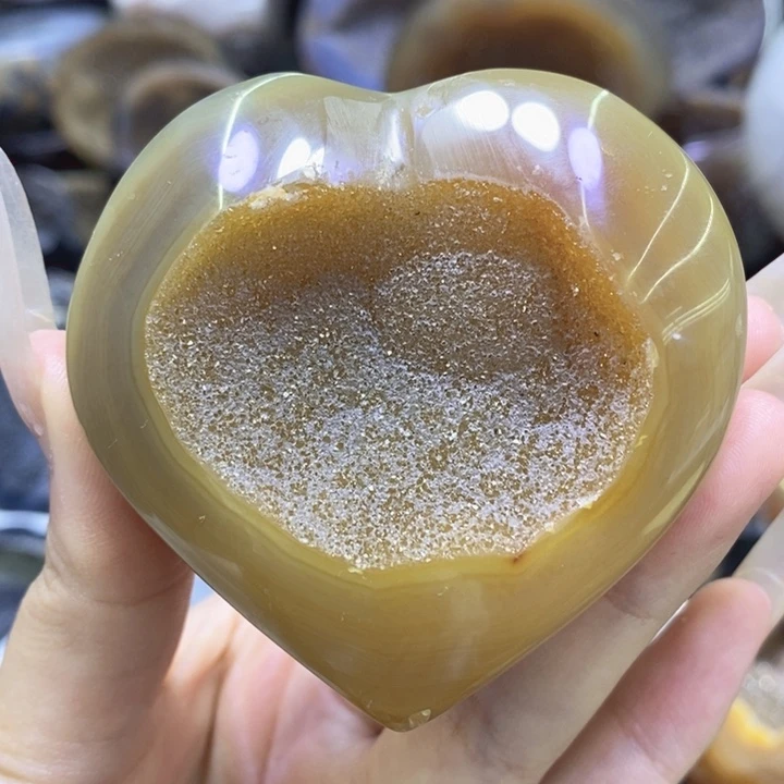 未镶嵌珠宝半成品紫晶黄爱心