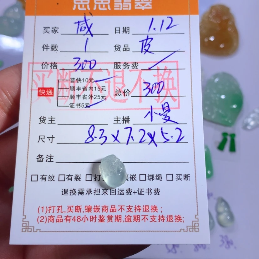 【闪购商品】翡翠颈饰未镶嵌咸***鱼貔貅