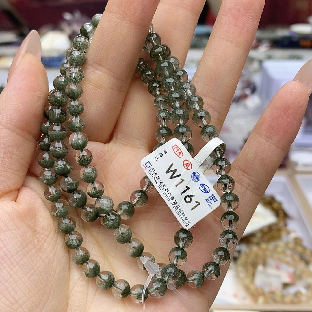 水晶手链未镶嵌W1161 绿幽灵 6m+ 多圈