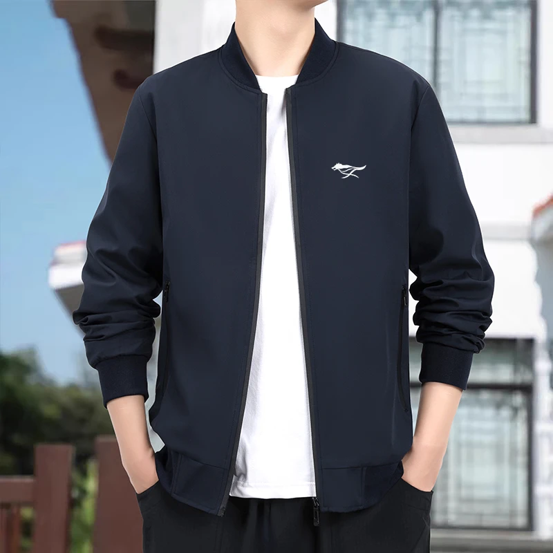 品牌春秋季新款休闲百搭夹克衫时尚商务棒球领休闲男士外套