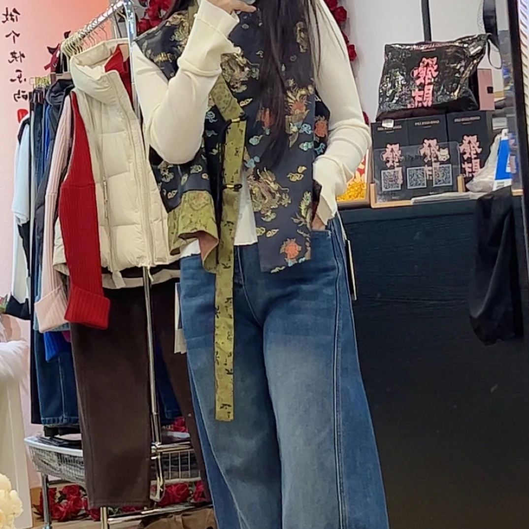 2025秋冬新款时尚显瘦百搭直筒牛仔裤