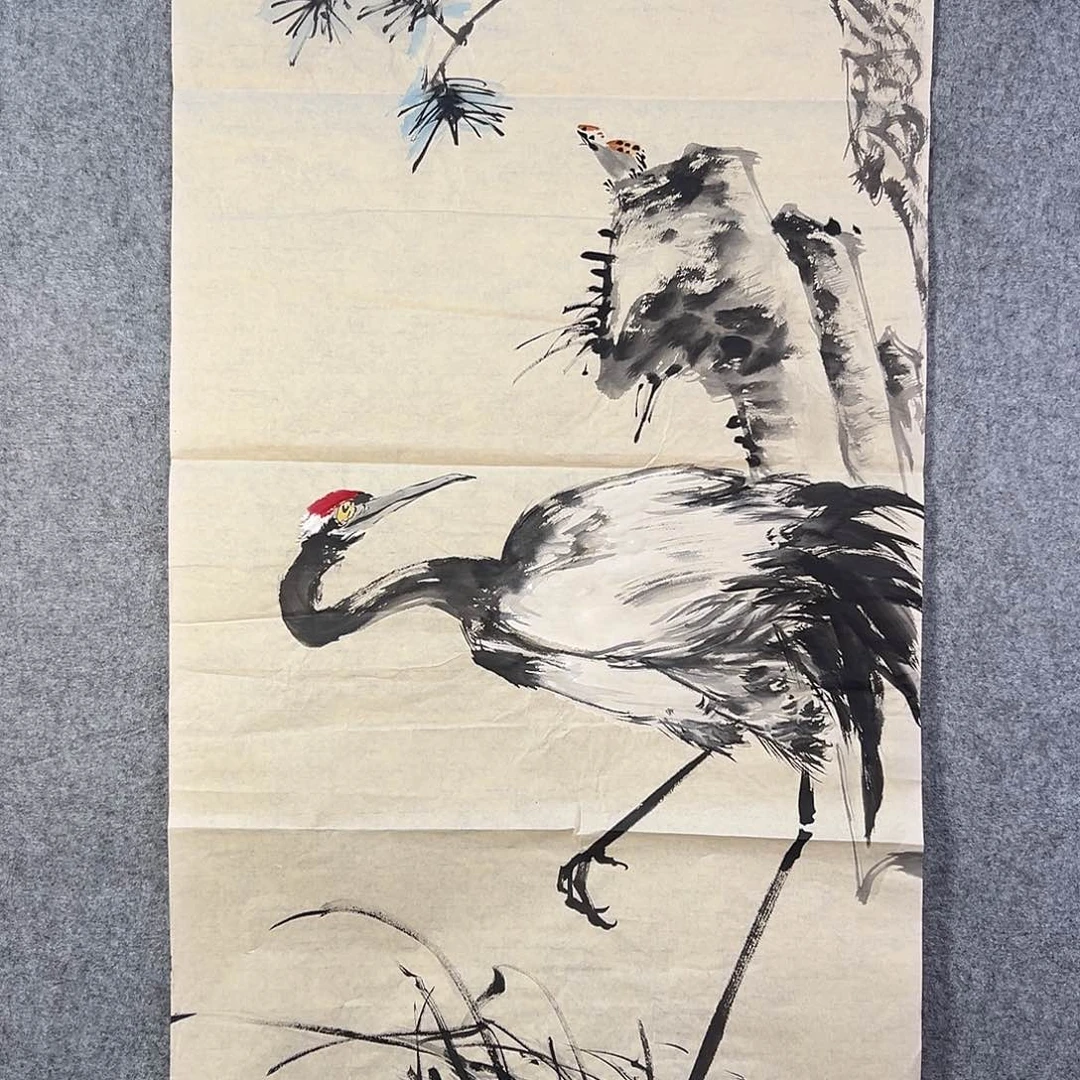 国画527 花鸟在树丛的顶端鸣叫叫声响