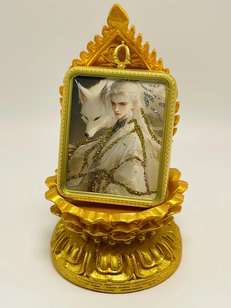 【婷~专属】 藏传半手绘单双面搭配 唐卡项链 礼盒装合金布艺吊坠