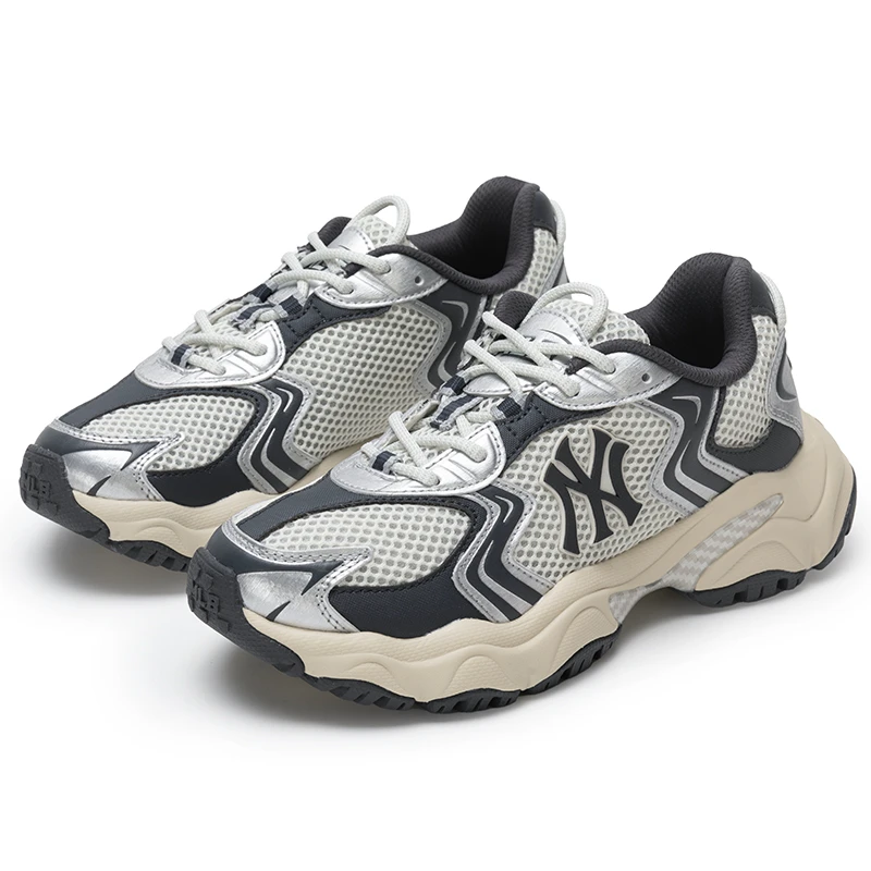 MLB男鞋女鞋2025夏季新款情侣运动鞋休闲厚底增高老爹鞋3ASHW075N