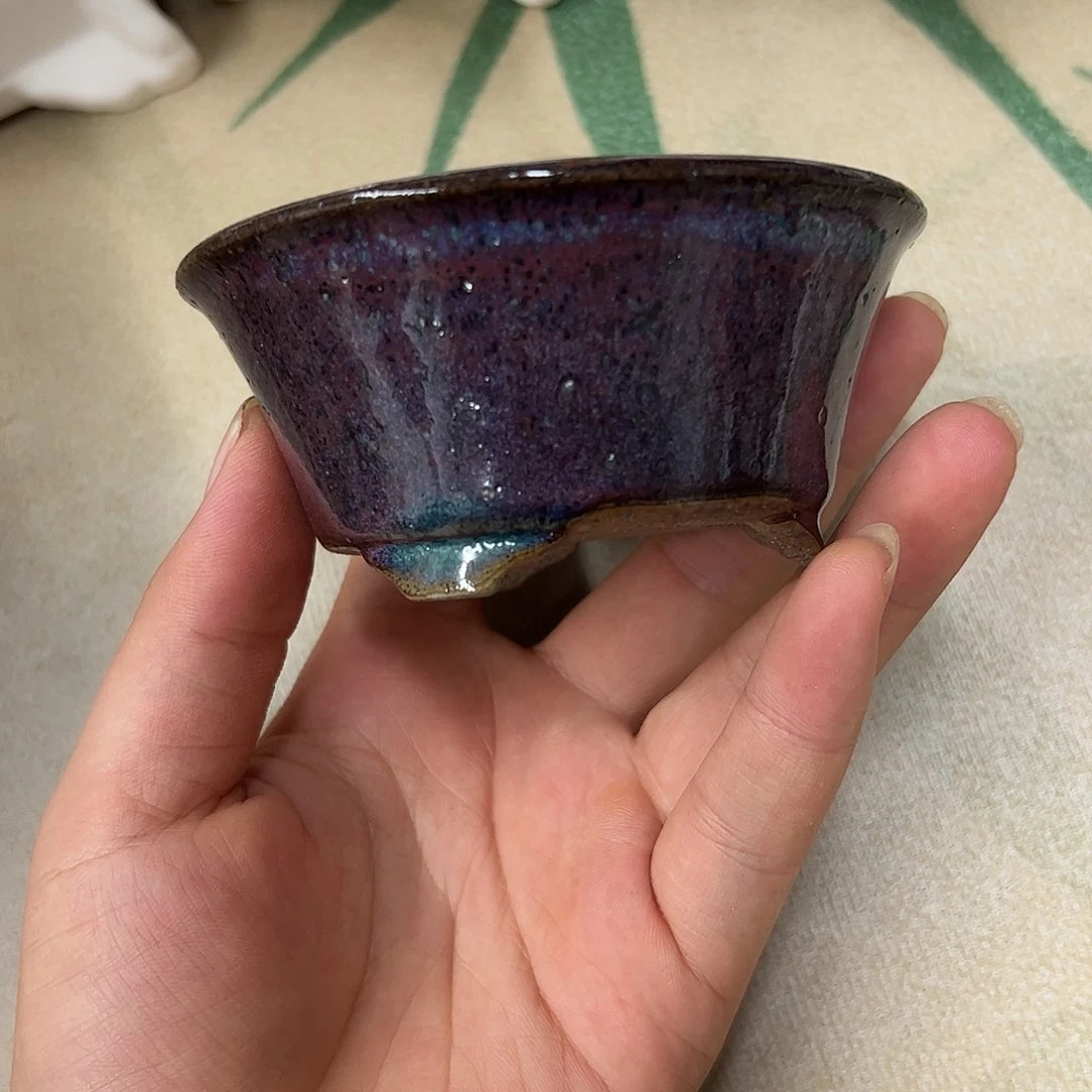 紫砂花盆273号瑕疵9/4cm窑变