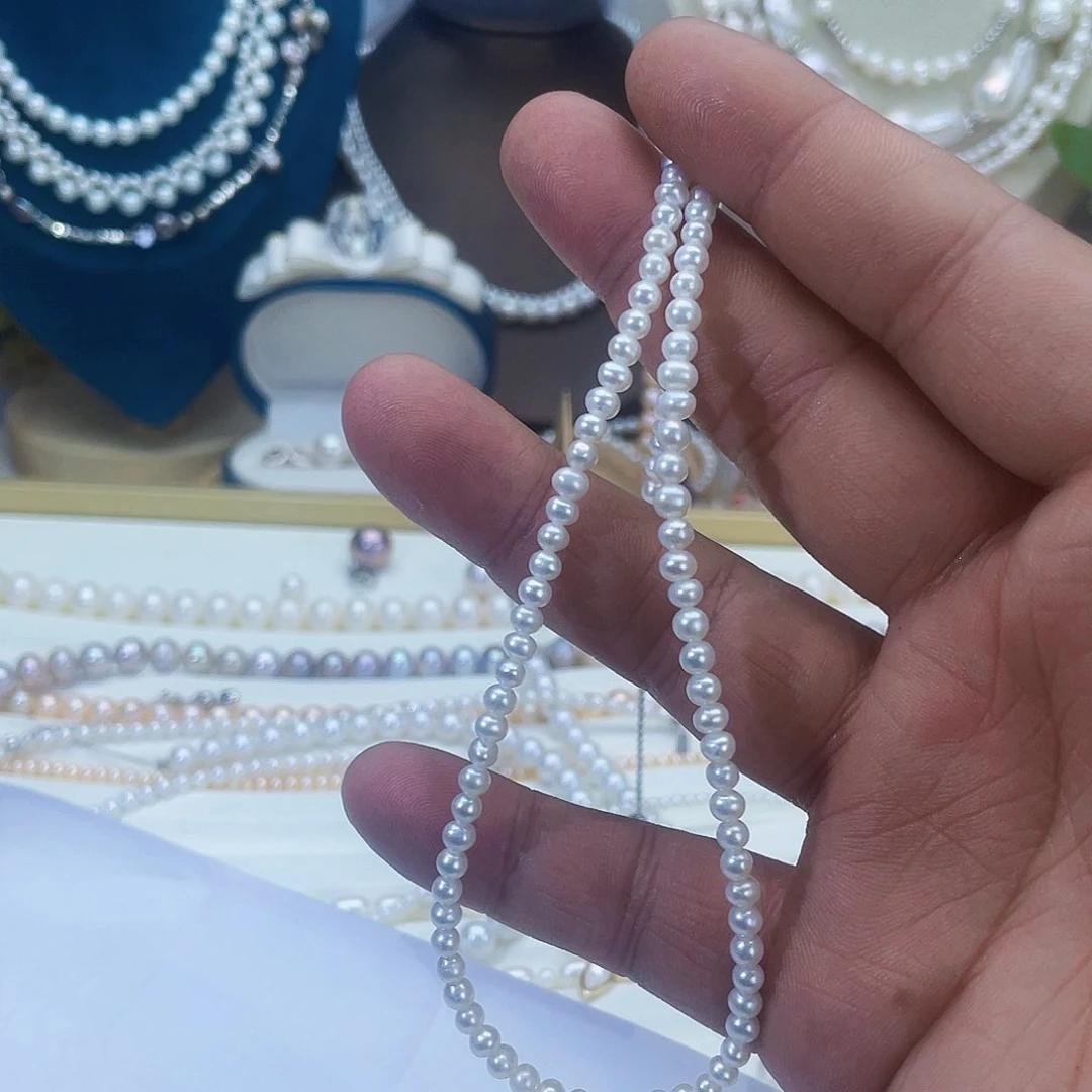 淡水珍珠颈饰银S925镶嵌