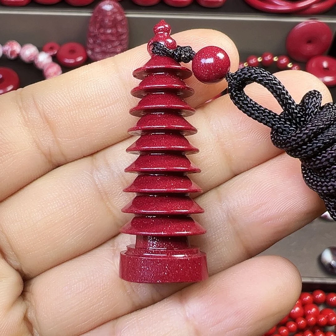 天然辰砂紫金文蒼塔