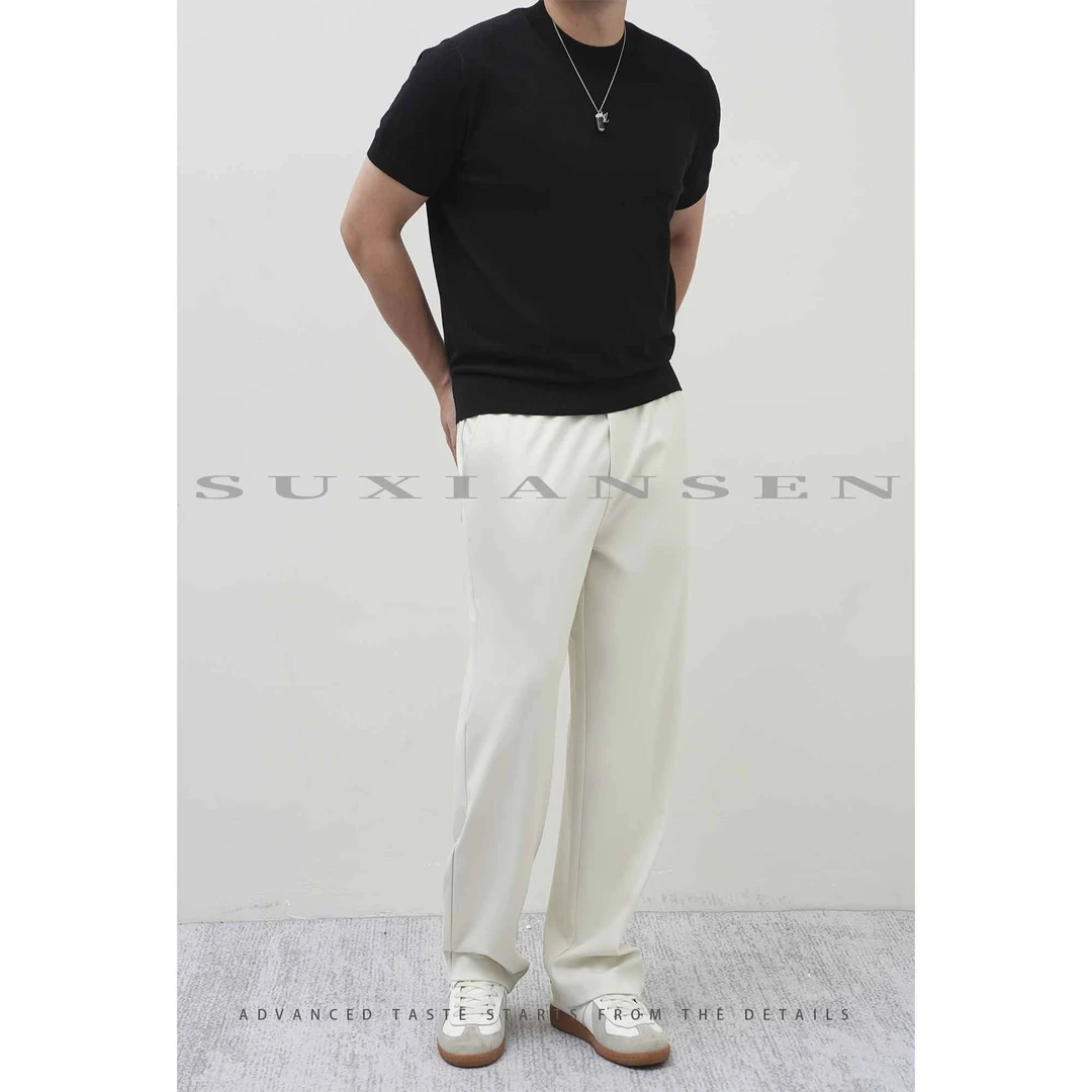 【大头叔叔】秋季老钱风百搭清爽蜜蜂刺绣垂感休闲直筒裤DDK7137