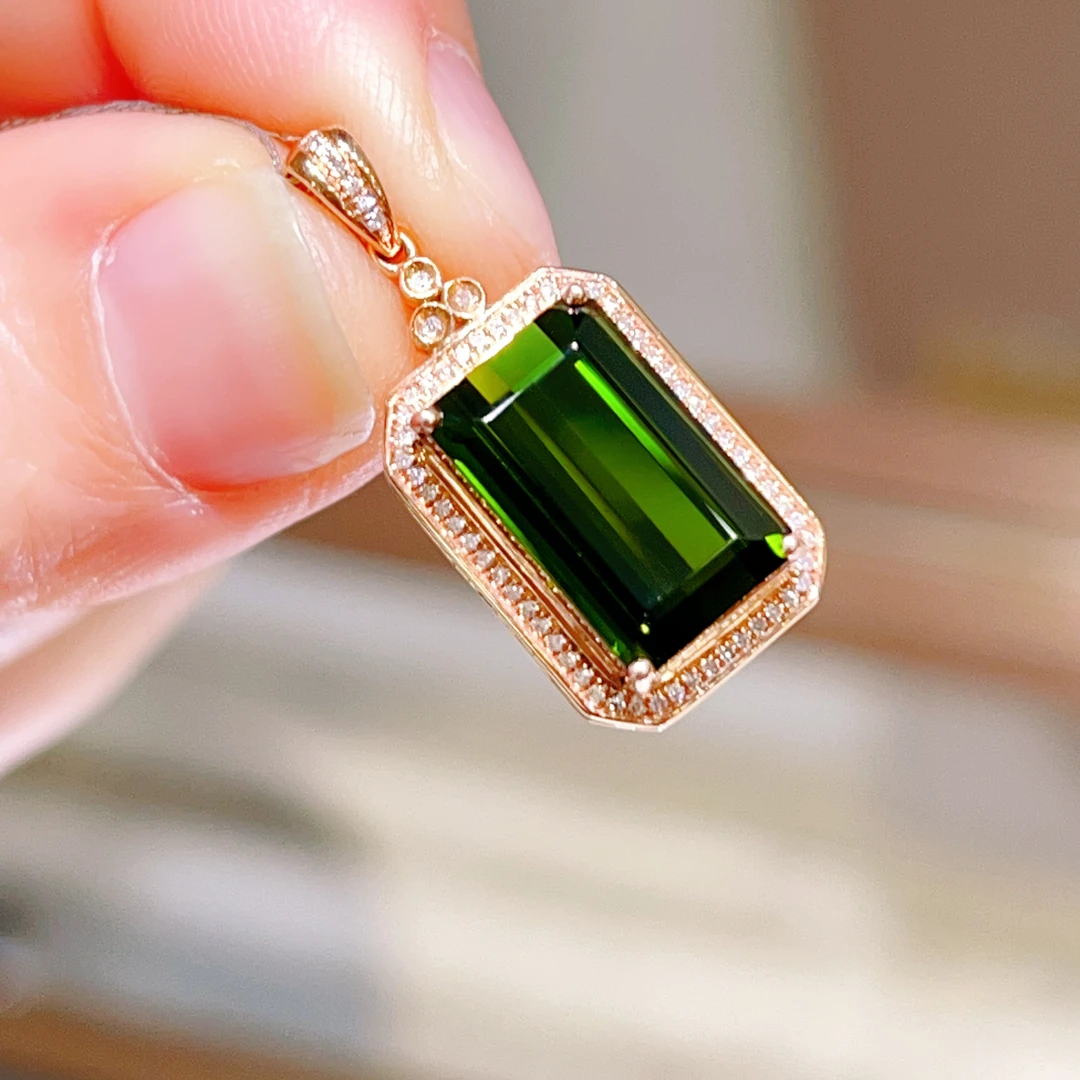6.49ct 18k玫瑰金碧玺吊坠 5500
