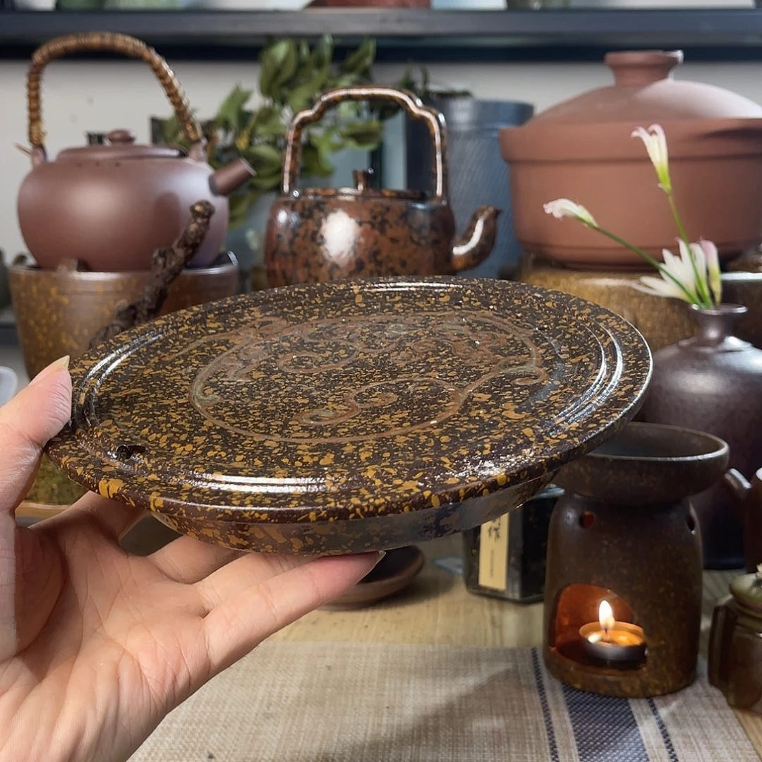 壶紫砂粗陶实用茶盘