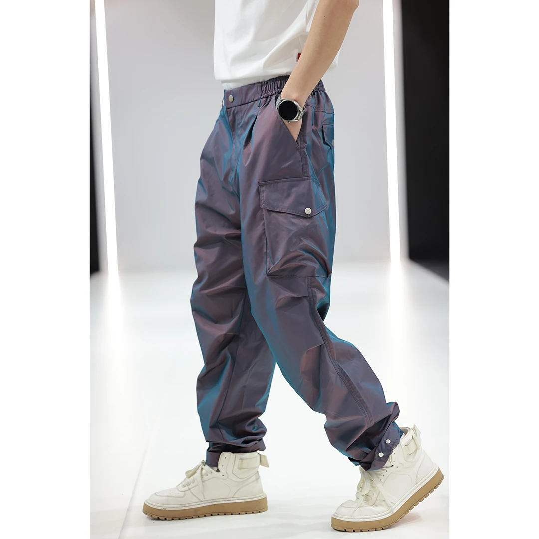 春秋新品 工装休闲裤时尚休闲按扣口袋潮流长裤