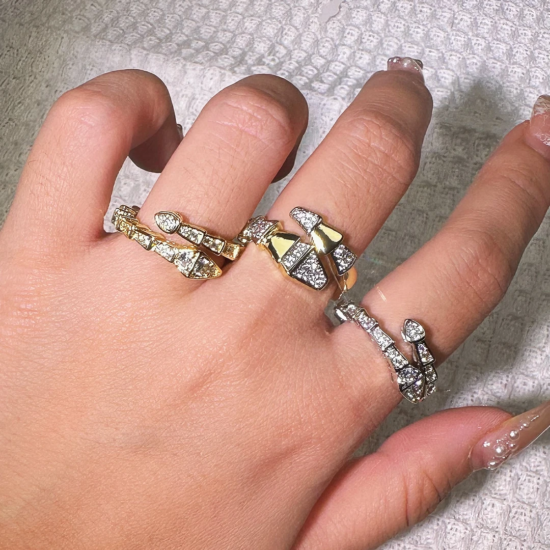 合金合成锆石戒指 she高级感戒指经典开口戒