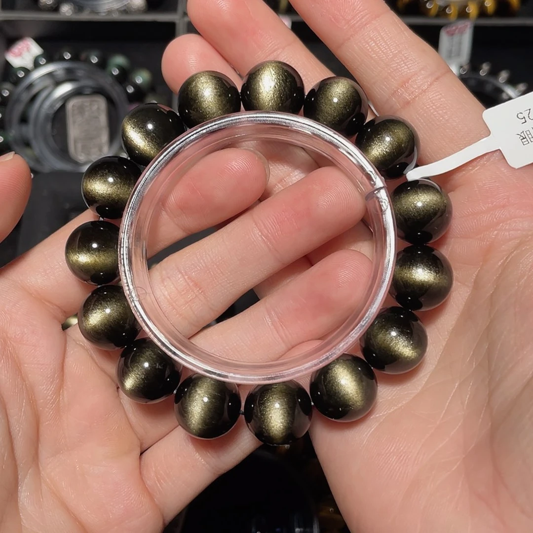 蒲***斯黑曜岩未镶嵌手链