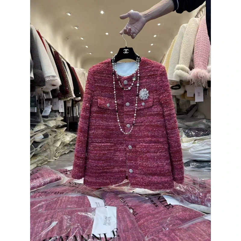 晕染小香中长款羽绒外套57811#