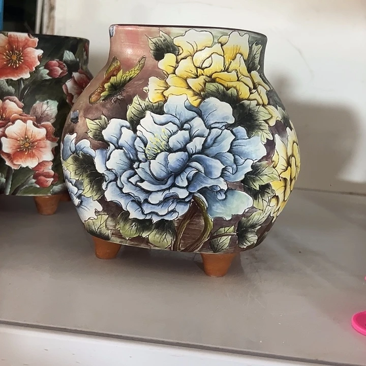 满38包邮 景德镇幸运花盆