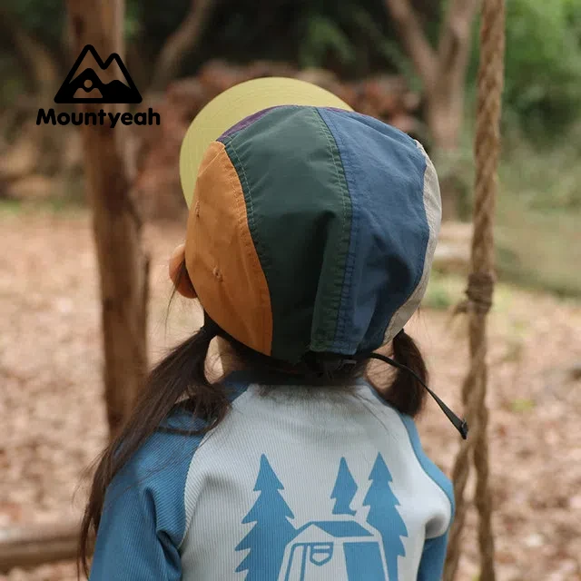 山野有趣 儿童鸭舌帽夏季薄款帽子男童女童宝宝撞色拼接防晒帽