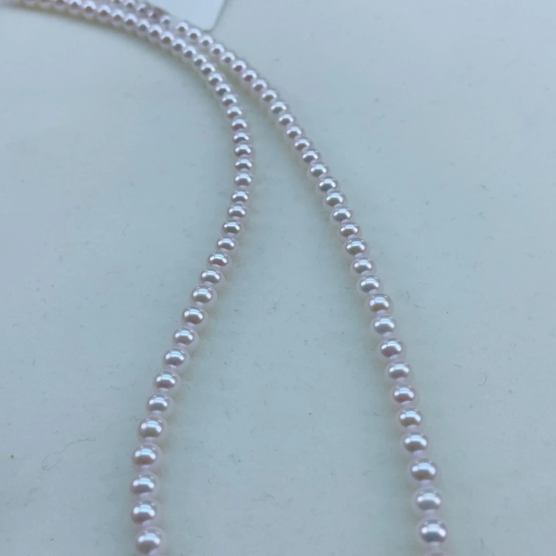 银S925镶嵌淡水珍珠4.5樱花粉小灯泡几乎无暇