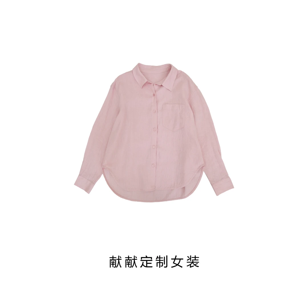 “口碑强推”  精品全净边100%亚麻衬衣24-029