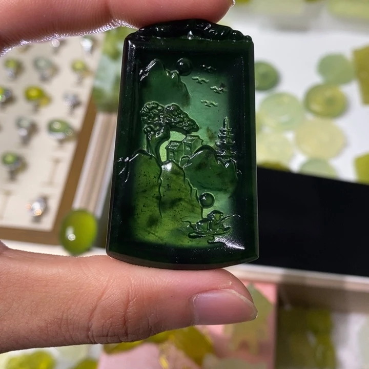 未镶嵌岫玉吊坠(不含链)