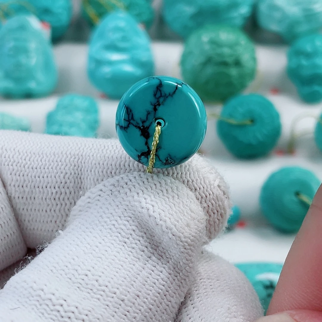 绿松石未镶嵌车挂直径14.5