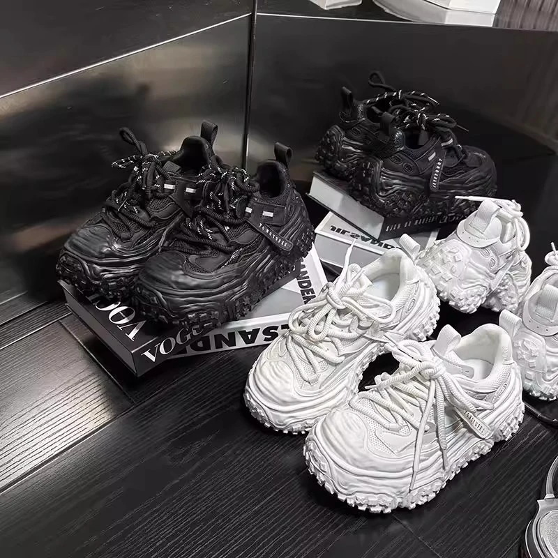 轮胎榴莲底老爹鞋女夏季新款小个子厚底增高时尚百搭运动休闲鞋潮