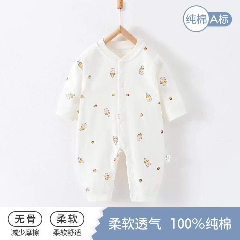新生儿连体衣夏季a类纯棉婴儿衣服薄款空调服男女宝宝哈衣爬爬服