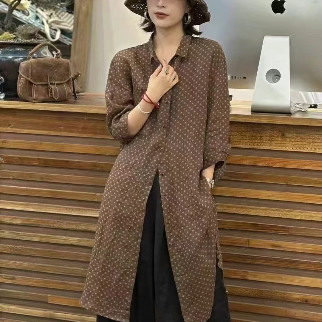 3680苎麻42支高品长款衬衫防晒(胸围136～衣长100左右)