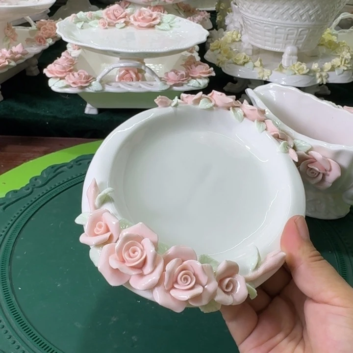 玫瑰花21厘米餐盘水果蛋糕盘