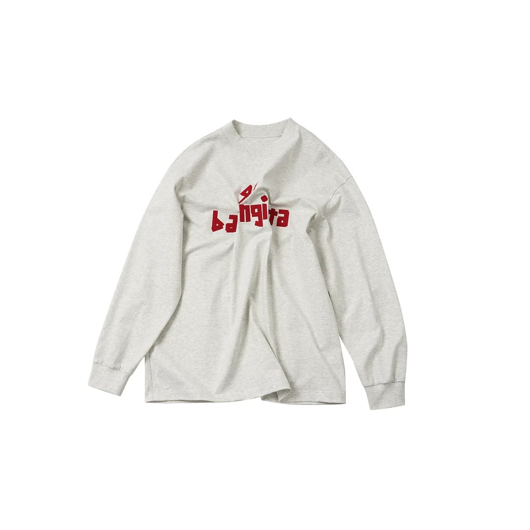 【贴布字母T长袖】CXEL58252秋冬新款时尚百搭潮流设计感长袖T恤