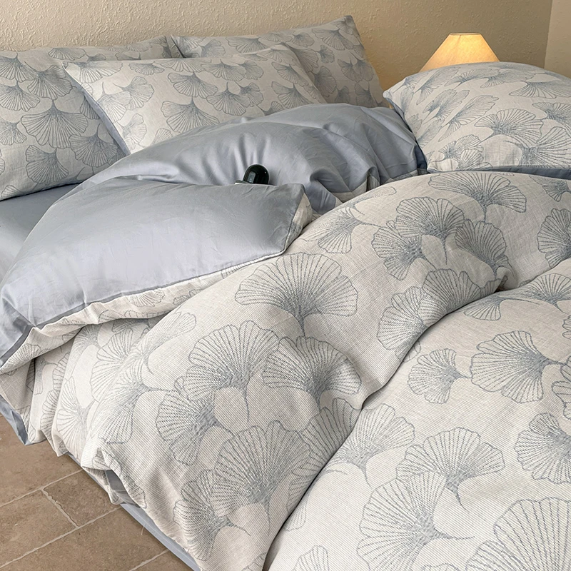 2025新款全棉三层纱色织提花纯棉四件套