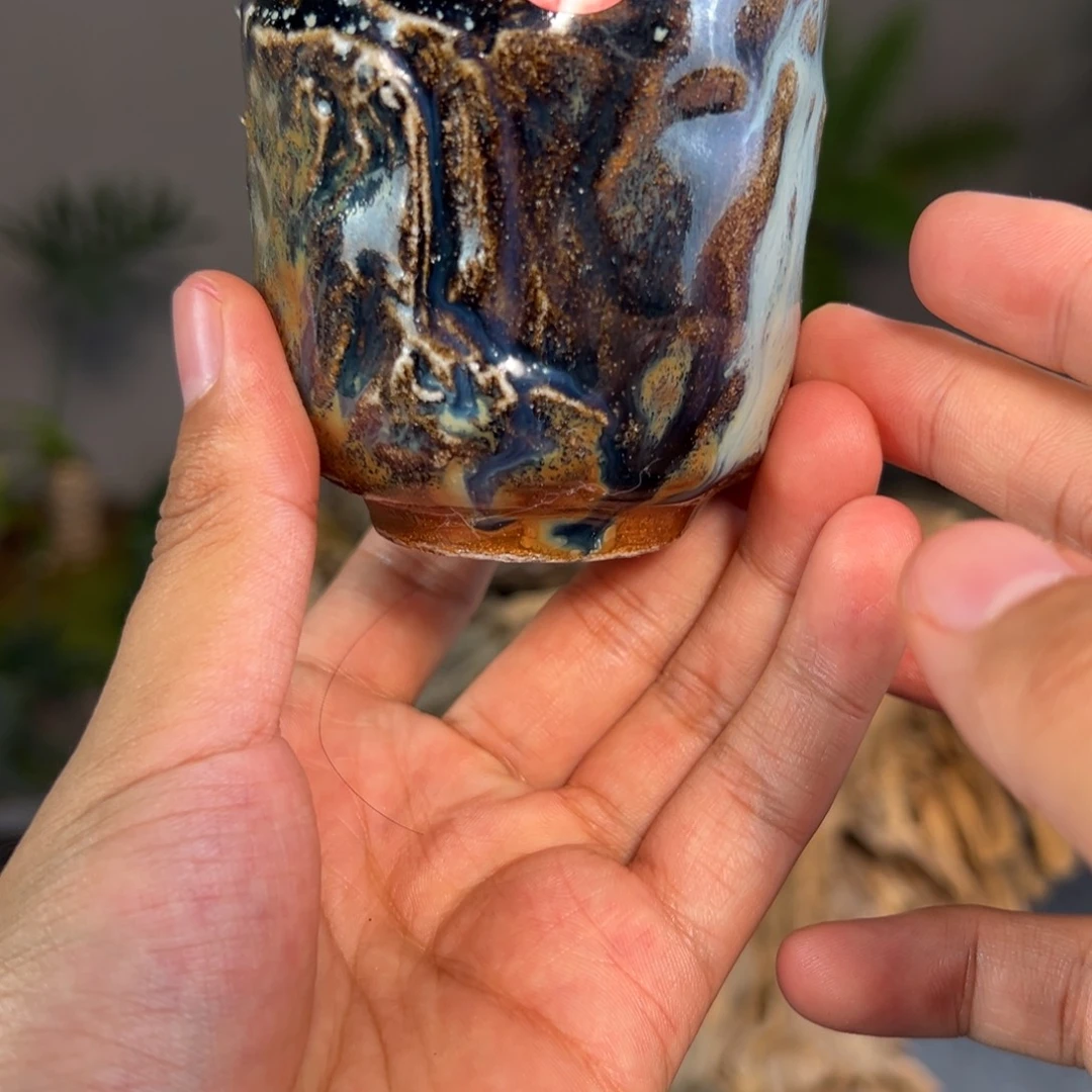 杯430号自然落灰釉柴烧主人杯微瑕